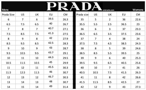 Prada size chart shoes